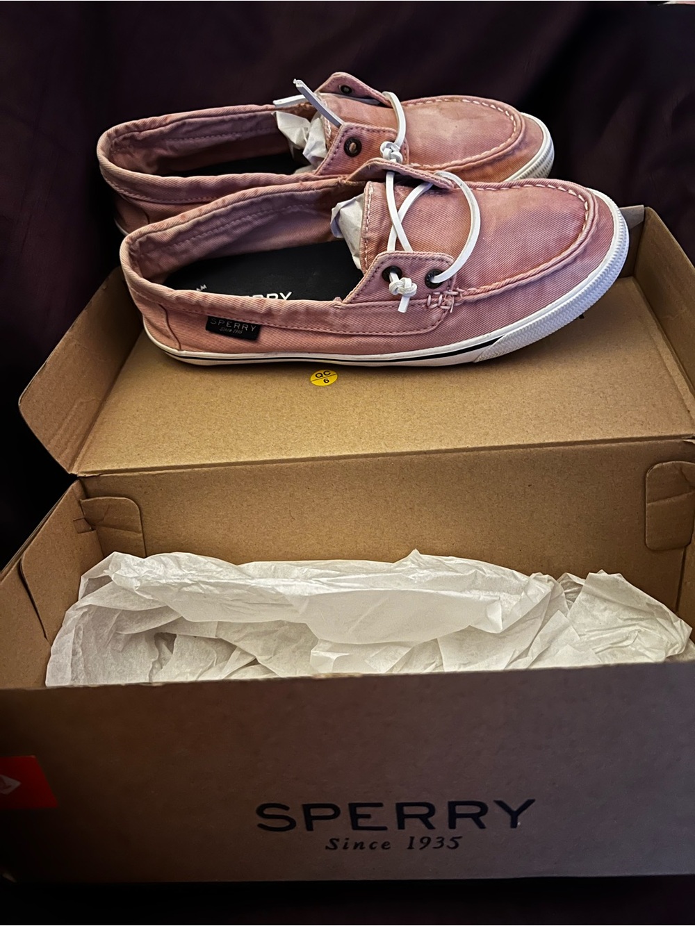 Sperry Men's Red Canvas Boat Shoes with White Laces